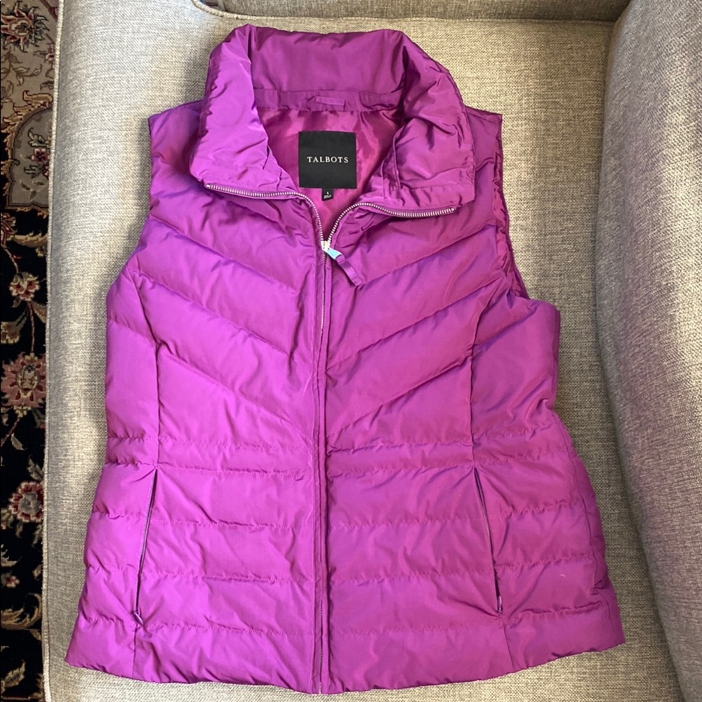 Talbots Purple Quilted Vest for Cozy Layering